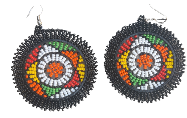 Zulu Beaded Circle Earrings