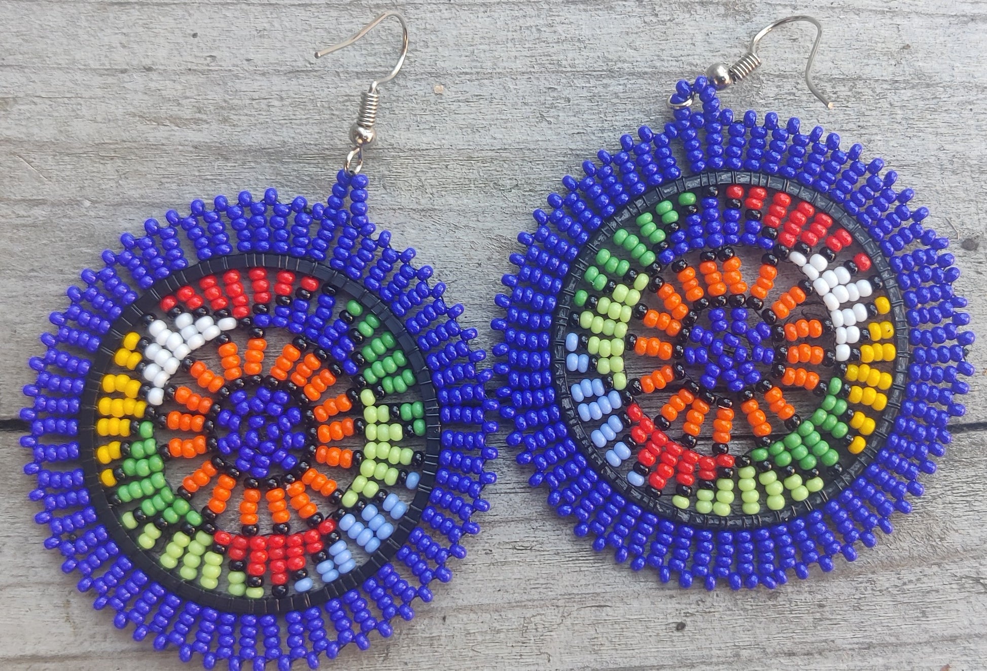 Zulu Beaded Circle Earrings