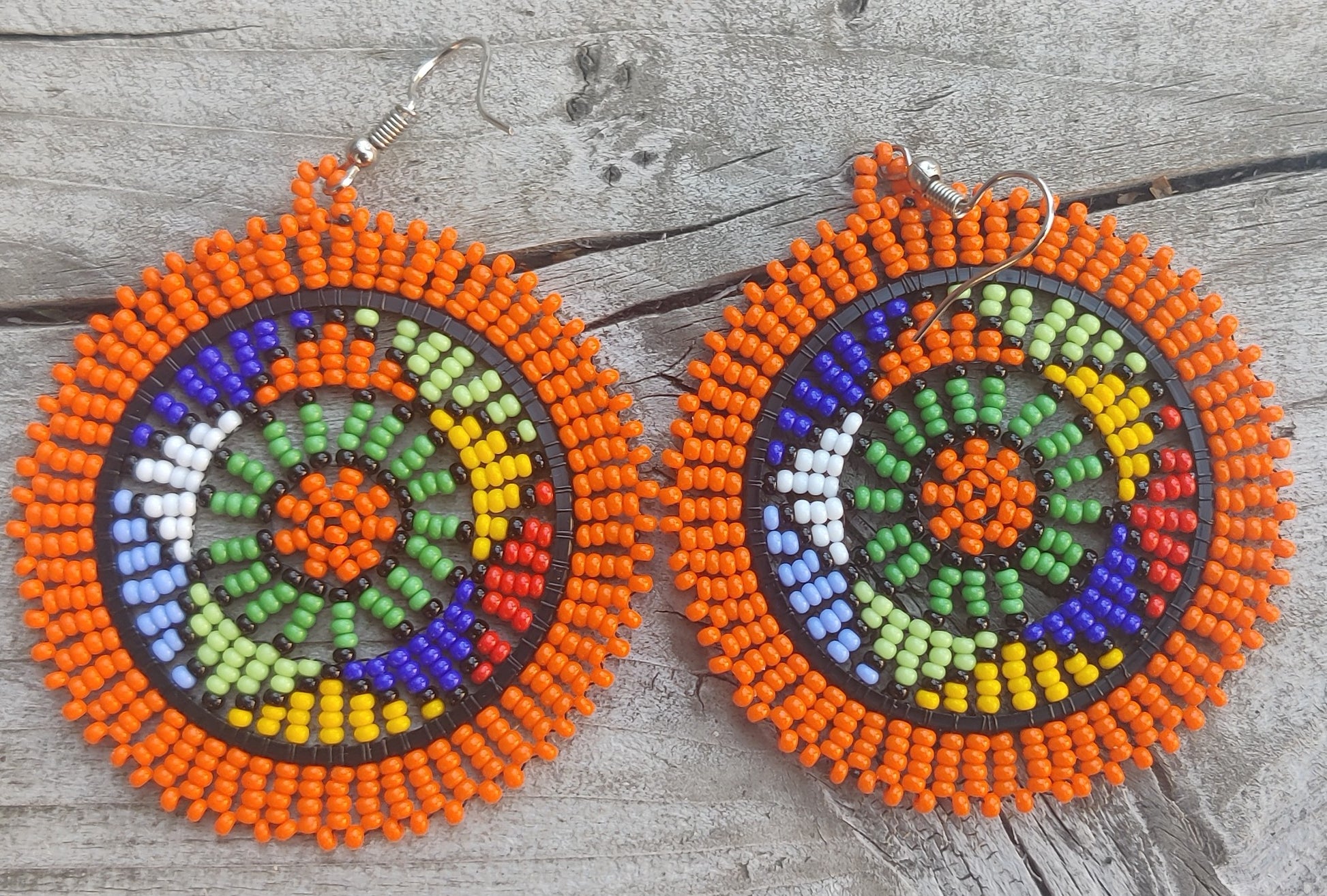 Zulu Beaded Circle Earrings