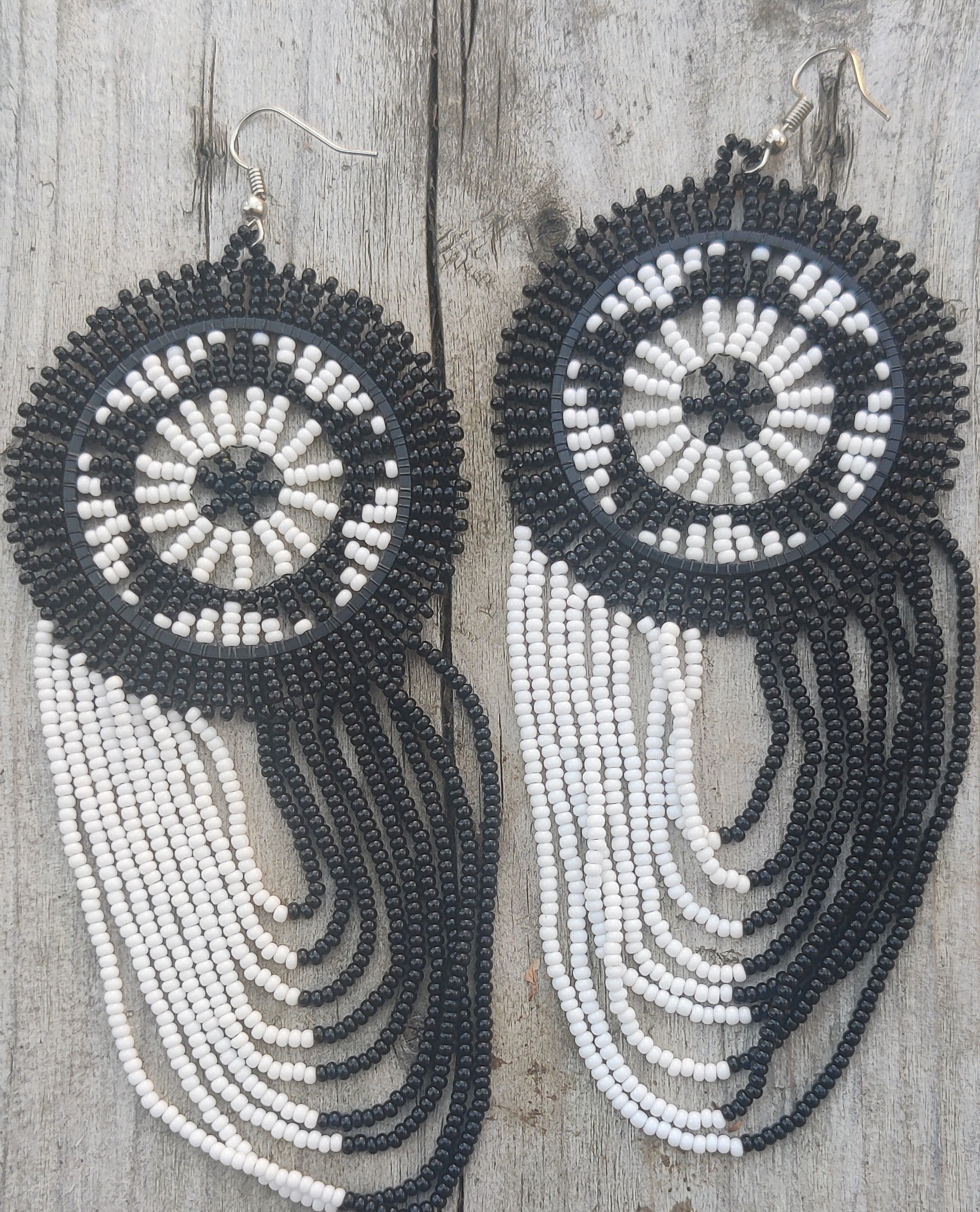 Hanging Drops Zulu Beaded Earrings