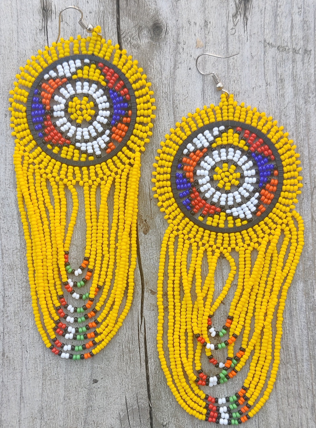 Hanging Drops Zulu Beaded Earrings