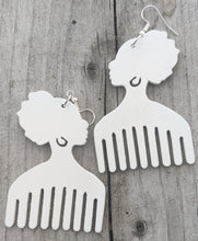 Load image into Gallery viewer, African Wooden Comb Earrings