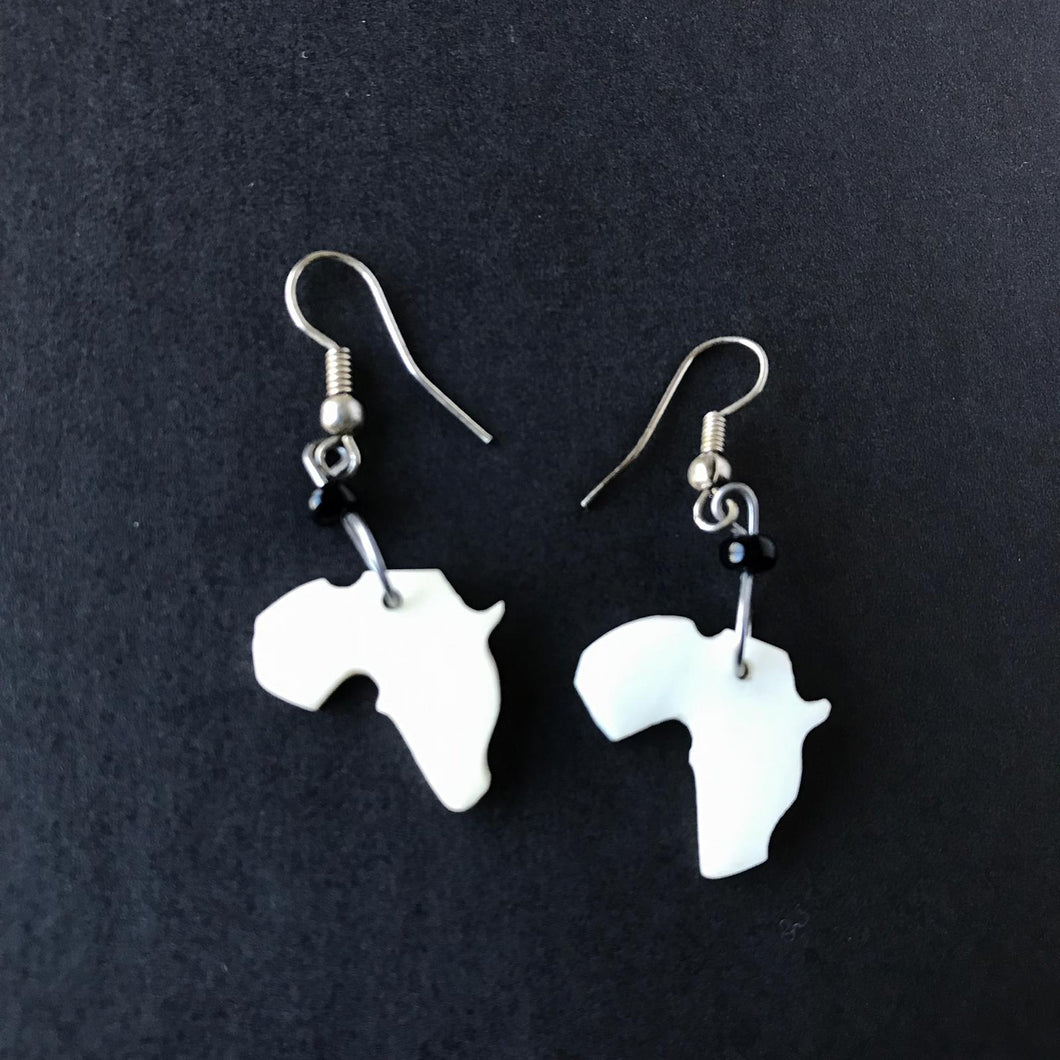 AFRICAN MAP BONE EARRING