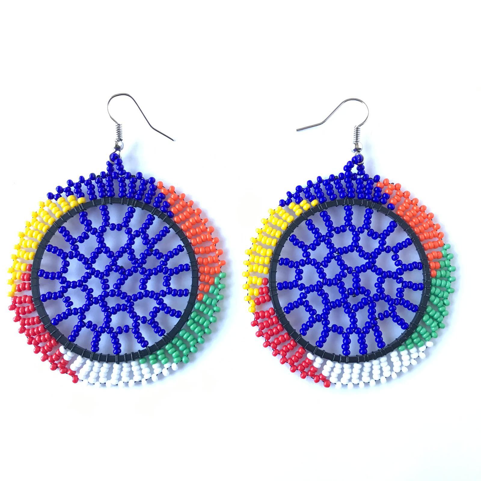 Zulu Beaded Circle Earrings