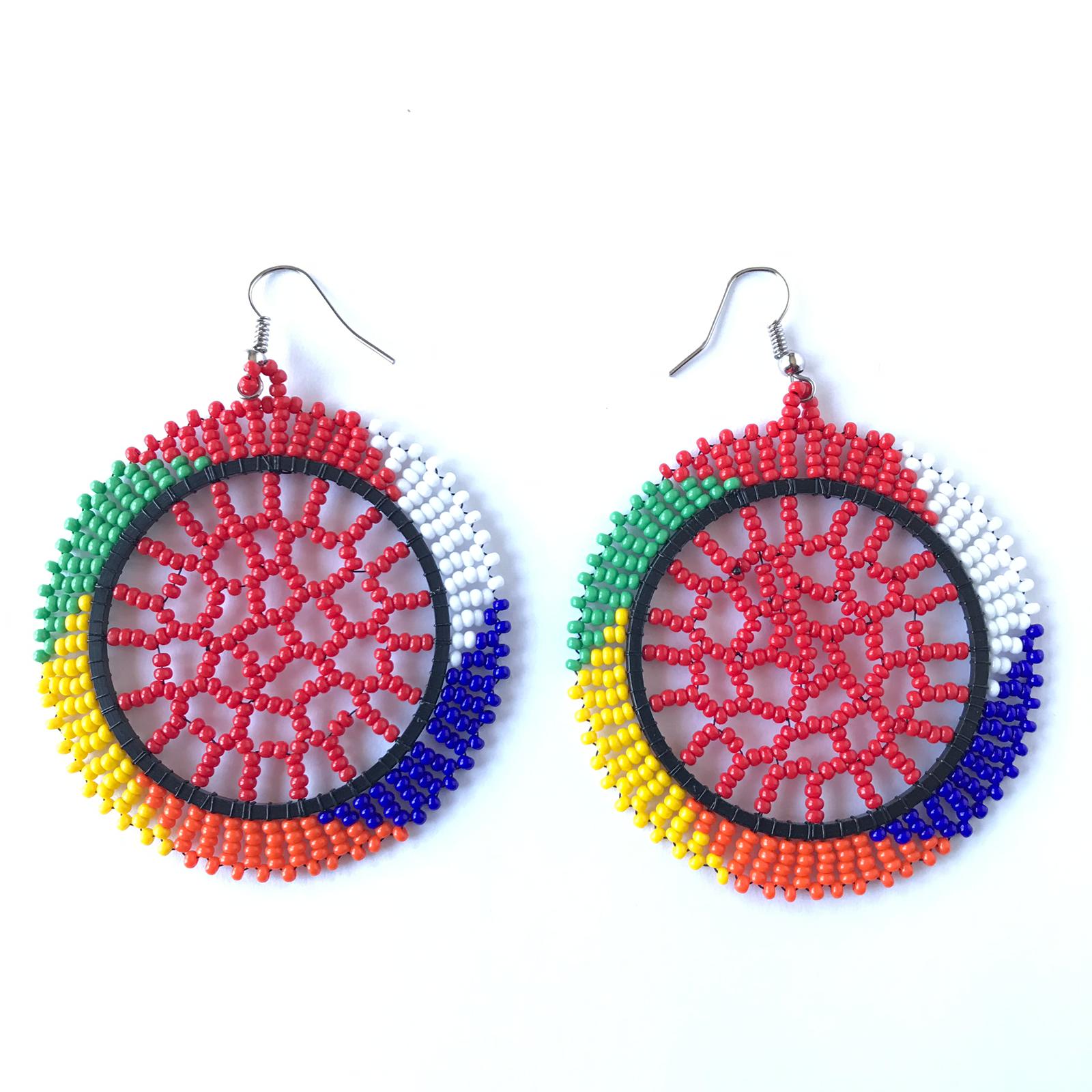 Zulu Beaded Circle Earrings