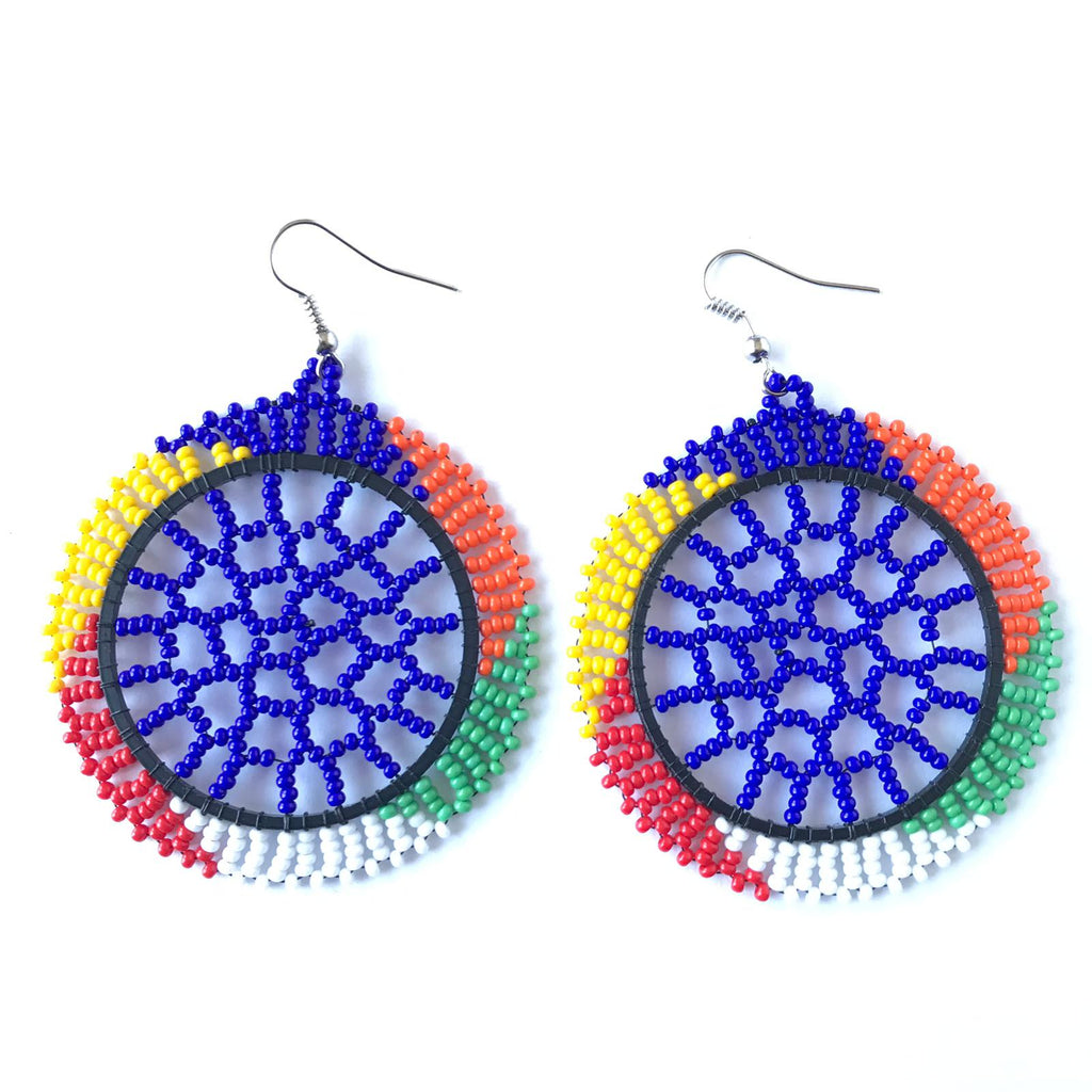 Zulu Beaded Circle Earrings