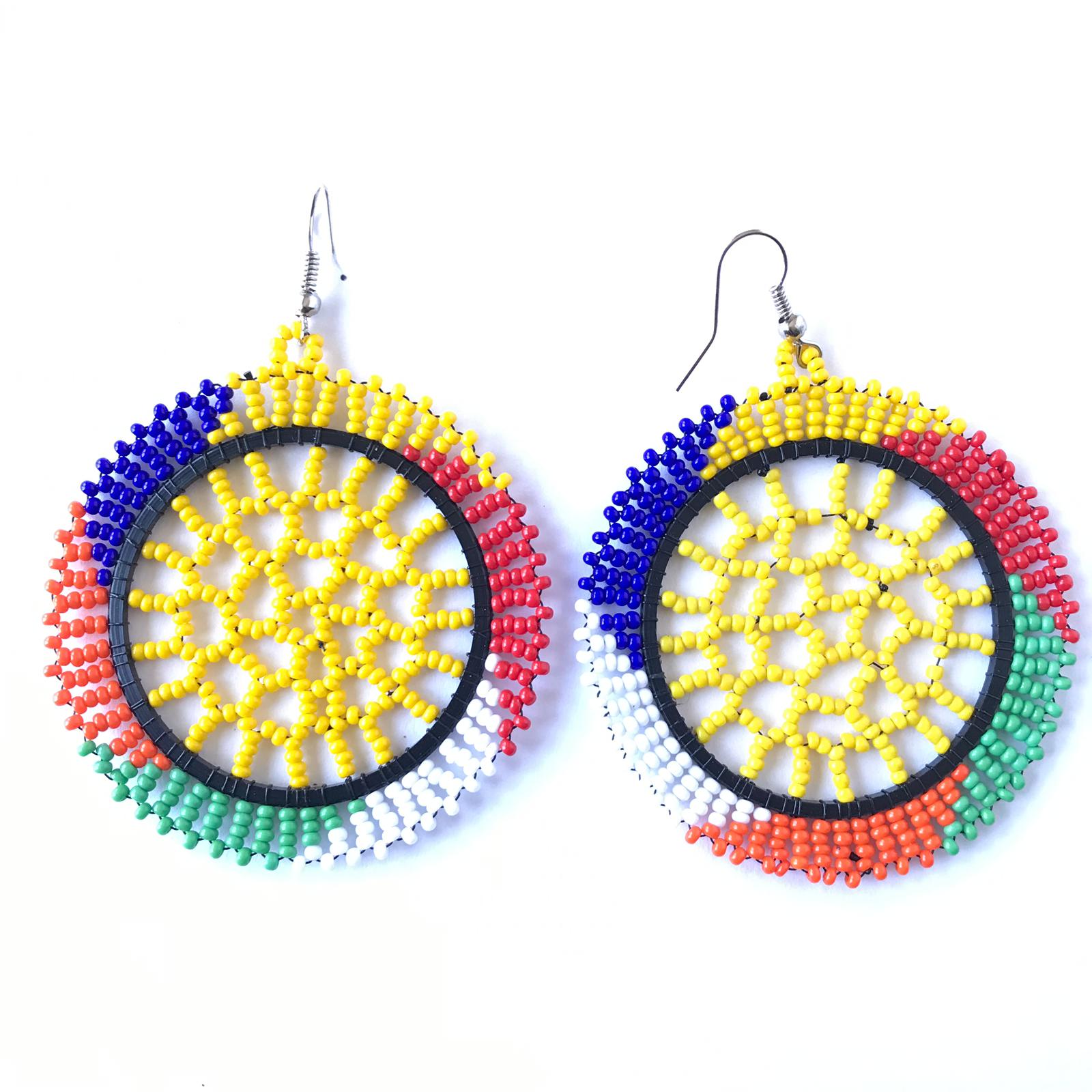 Zulu Beaded Circle Earrings