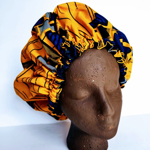 African Print Satin Bonnet
