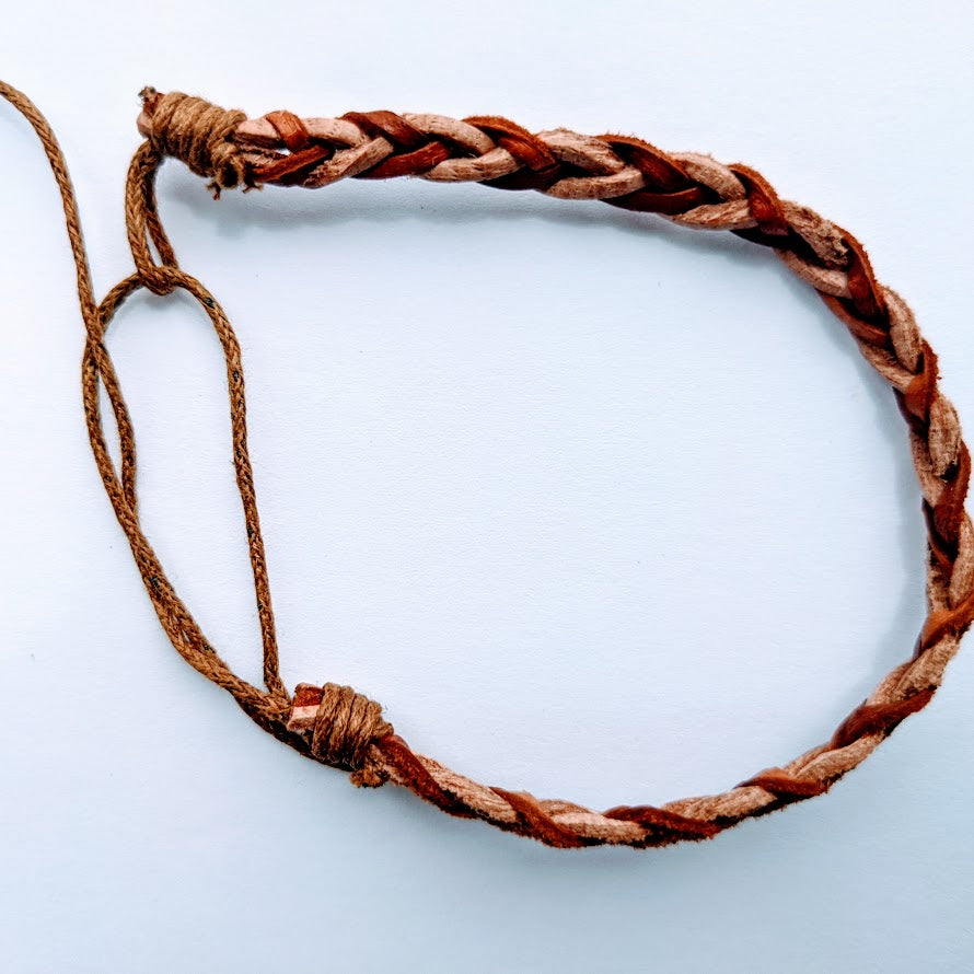 Leather Plaited Braided Rope Bracelet