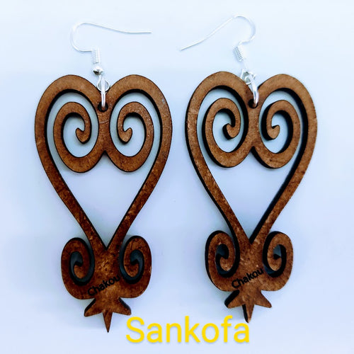 Adinkra Symbol Earrings - Sankofa Earrings