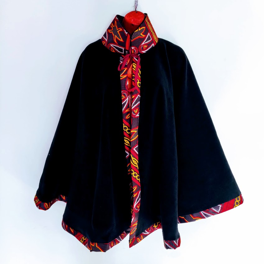 African Print Royal Poncho