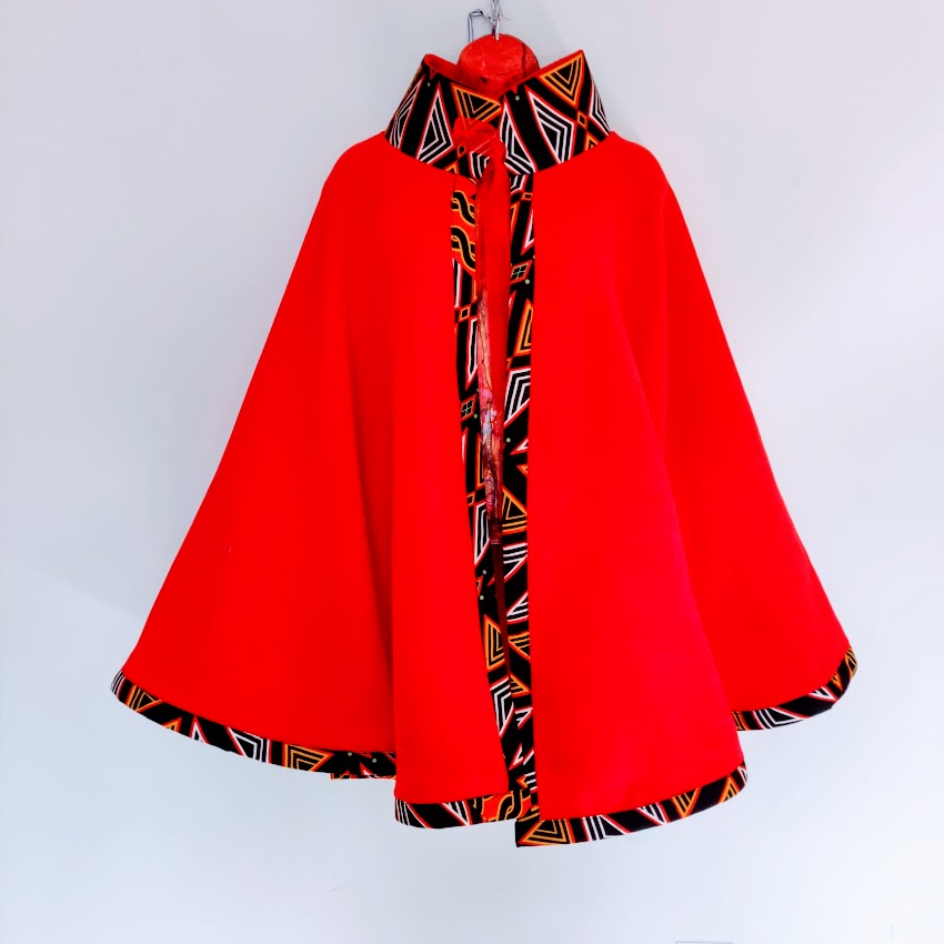 African Print Royal Poncho