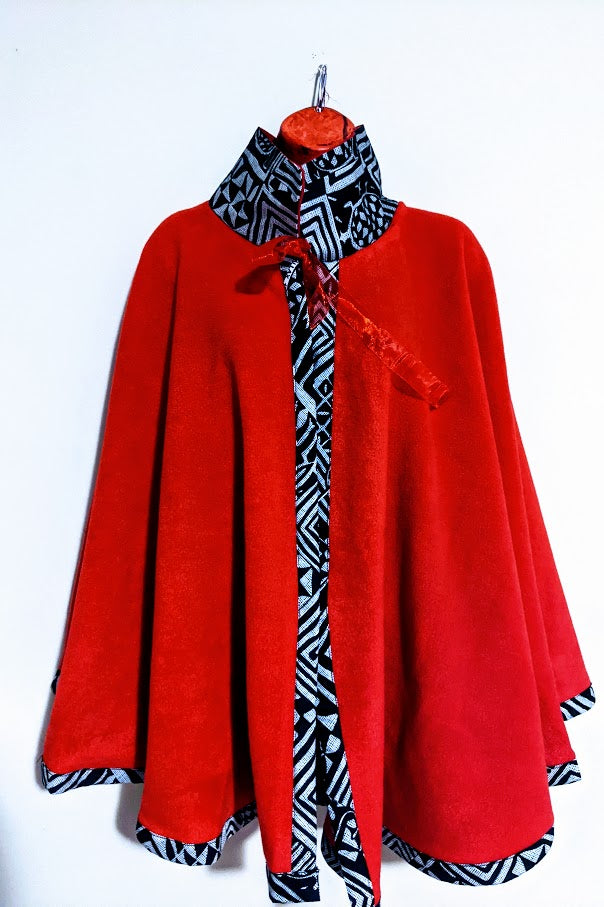 African Print Royal Poncho