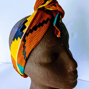 African Print Ankara Tie Front Headband