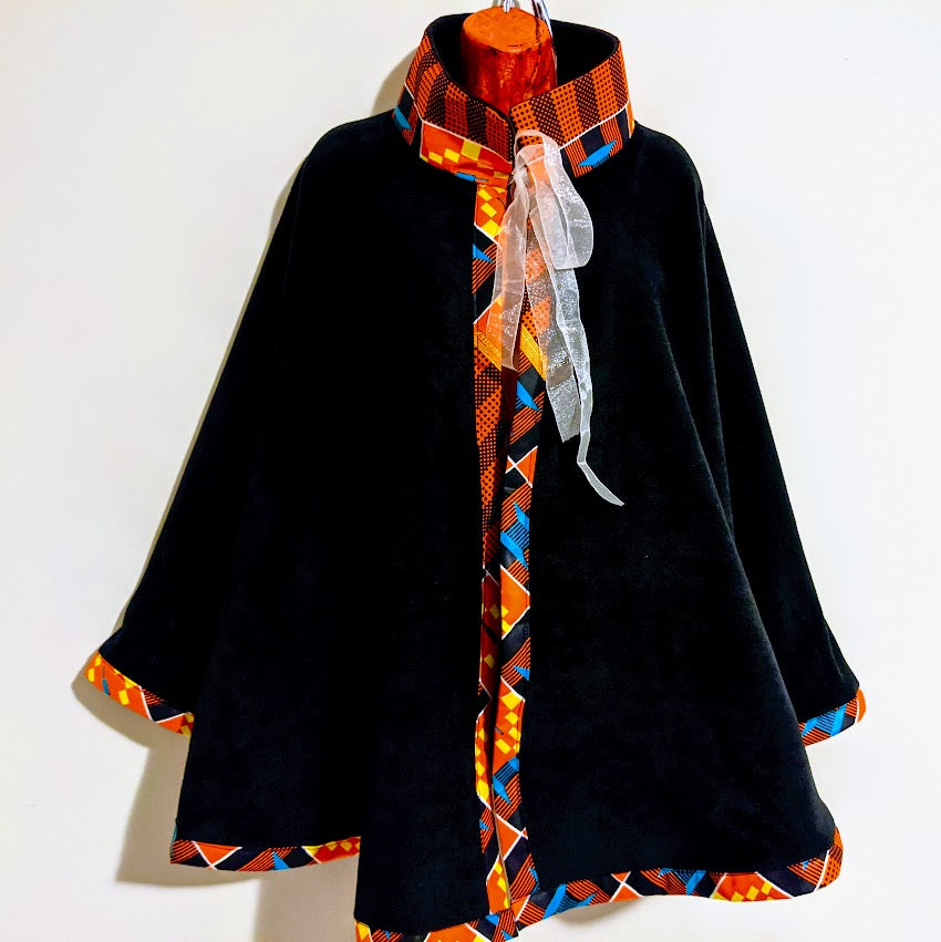 African Print Royal Poncho