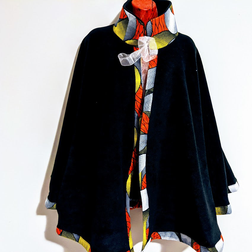 African Print Royal Poncho
